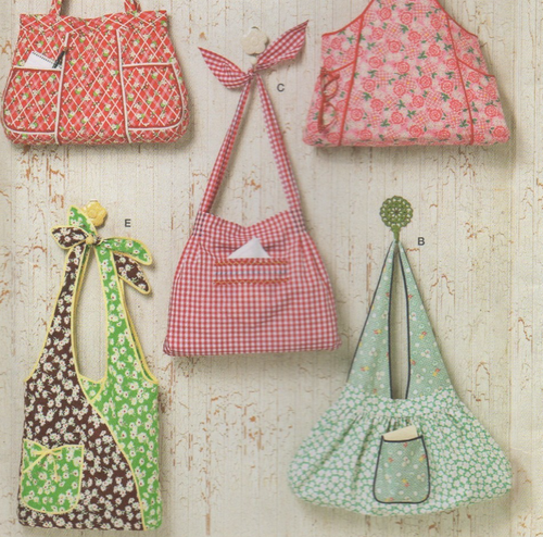 Simplicity Sewing Pattern 2381 Bags Hand or Shoulder Pockets Ties 5 Styles New - Picture 6 of 13
