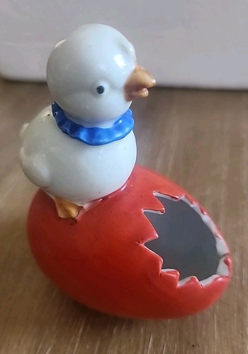 Vintage Keramik Cracked Egg Ente Red Egg Schmuck Made In Japan  - Bild 1 von 10