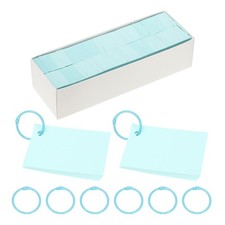 3"x2" 3000Pcs Index Flash Cards with 30 Ring Study Card Index Card Light Blue