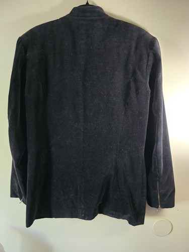 100% Silk Gaspar Saldanha Vintage Womens Black Jacket Preloved Size Small - Picture 6 of 8
