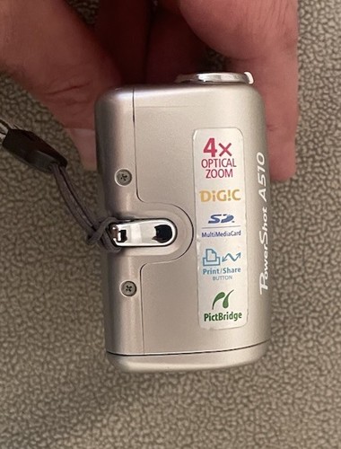 Canon PowerShot A510 3.2MP Digital Point & Shoot Pocket Camera Silver Tested - Picture 6 of 10
