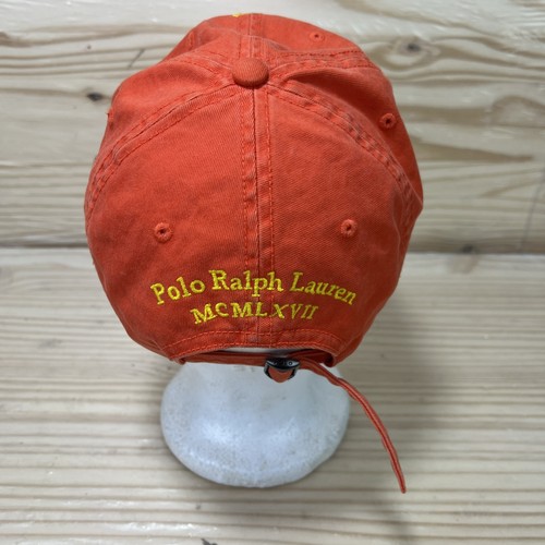 Polo Ralph Lauren Hat Cap Strapback Big Yellow Pony #3 Orange MCMLXVII Rare - Bild 6 von 14