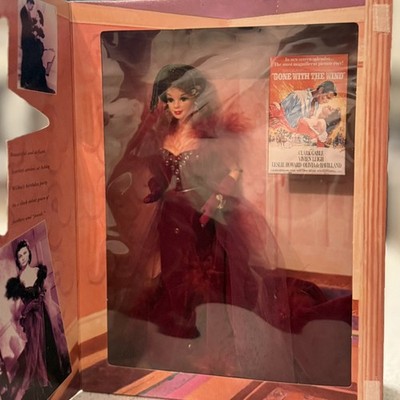 Vtg 1994 Barbie As SCARLETT OHARA Hollywood Legends Collection Maroon Dress