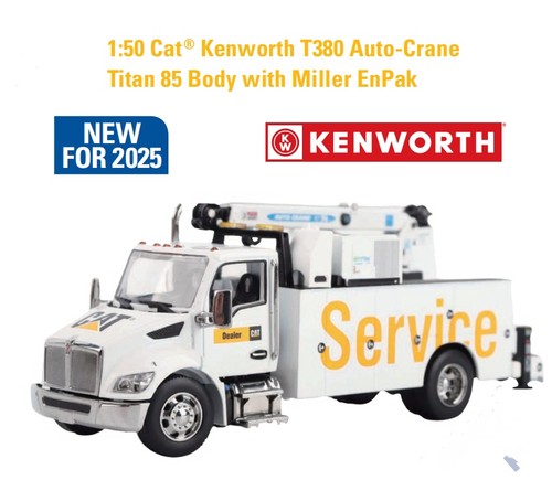 1:50 DM Kenworth T380 Auto-Crane Titan 85 Body & Miller EnPak Diecast Model - Picture 3 of 9