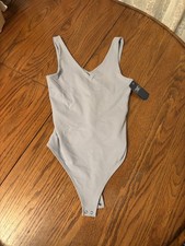 NWT Abercrombie  Fitch Soft A F Collection Bodysuit V-Neck Womens S