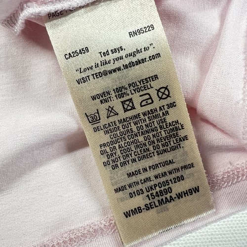 Ted Baker London Top Blouse Garden Pink Floral T Shirt Mix Material 4 Size L - Picture 6 of 8
