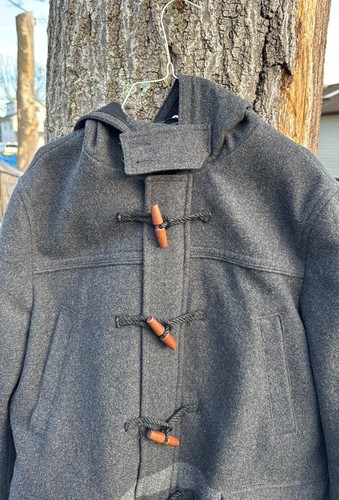 Banana Republic Jacke Herren L Wolle Knebel Staubmantel Kapuze Freizeit Outdoor gefüttert - Bild 2 von 7