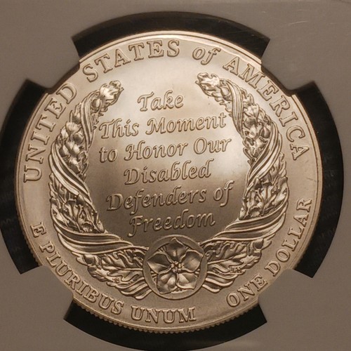 2010-W Disabled Veterans Commemorative Silver Dollar $1 NGC MS70 - Picture 4 of 4