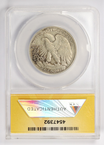 1937-D Liberty Walking Half Dollar 50C ANACS AU50 - Picture 2 of 4