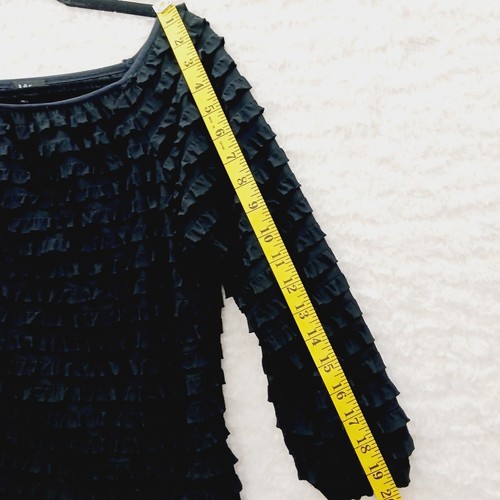 Camicetta taglia L nera con volant casual glam frills romantica gotica scura fata chic - Foto 5 di 14