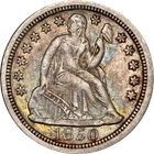 1850-P Seated Liberty Dime