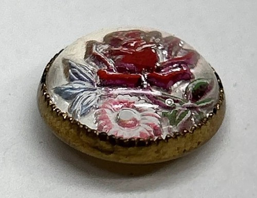 Vintage Essex Kristall Nähknopf, Blumen - Bild 4 von 8