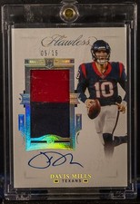 Davis Mills 2021 Panini Flawless #RPA-DMI Rookie Patch Auto Silver 5/15 RC
