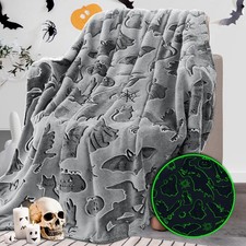 Throw Blanket Kids Soft Fleece Blankets Black Cat Halloween Throw Blanket 50"...