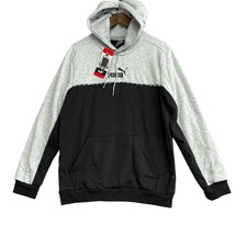NEW Puma Men's M Colorblock Hoodie Sweatshirt Cotton Polyester Blend Casual