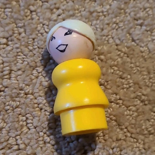 Fisher-Price Little People Yellow Woman Figure Vintage Toy 1963-1996