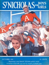 1932 ST. NICHOLAS MAGAZINE FOR BOYS AND GIRLS WITH GREAT FOOTBALL COVER ART