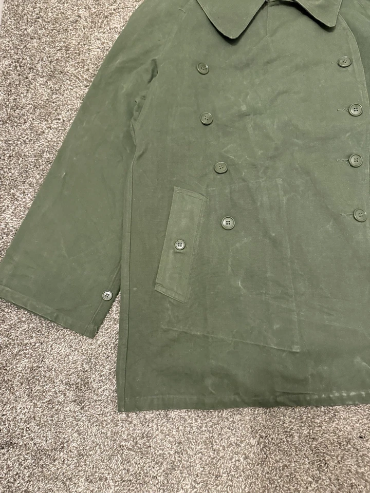 Vintage 1955 Paulhan & Fils French Army M-38 Motorcycle Coat Jacket Green 50s - Image 4 of 4