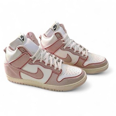 Nike Dunk Hi 1985 Summit White Barely Rose DQ8799-100 High Top Leather Sneaker