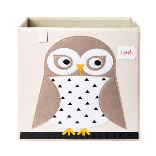 Caja de almacenamiento de cubos de 3 brotes - Contenedor organizador para niños y niños pequeños, búho