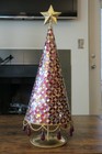 Christmas / Xmas tree mirrored red & gold for tabletop or shelftop