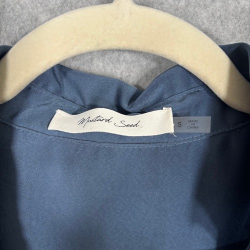 Mustard Seed Blouse Small Silky Oversized Quiet Slouchy Drop Shoulder Capsule - Picture 5 of 9