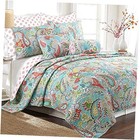  Azalea Floral Chintz PaisleyMicrofiber Reversible Quilt King Bahama Paisley