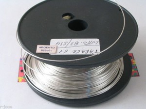 ITALY 00 1 METRO DI FILO IN ARGENTO 925 STERLING CRUDO DIAMETRO 0,4 MM DURO