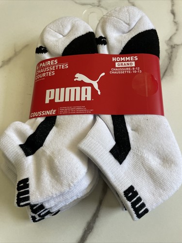 New PUMA Men's 6 Pack Designer Athletic Sports Casual Gym Low Cut Socks White - Picture 7 of 7