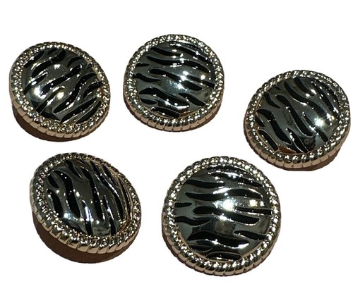 5xGold and Black Fancy Zebra Shank Buttons/20mm Coat Fancy Jacket Deco Wedding - Picture 2 of 5