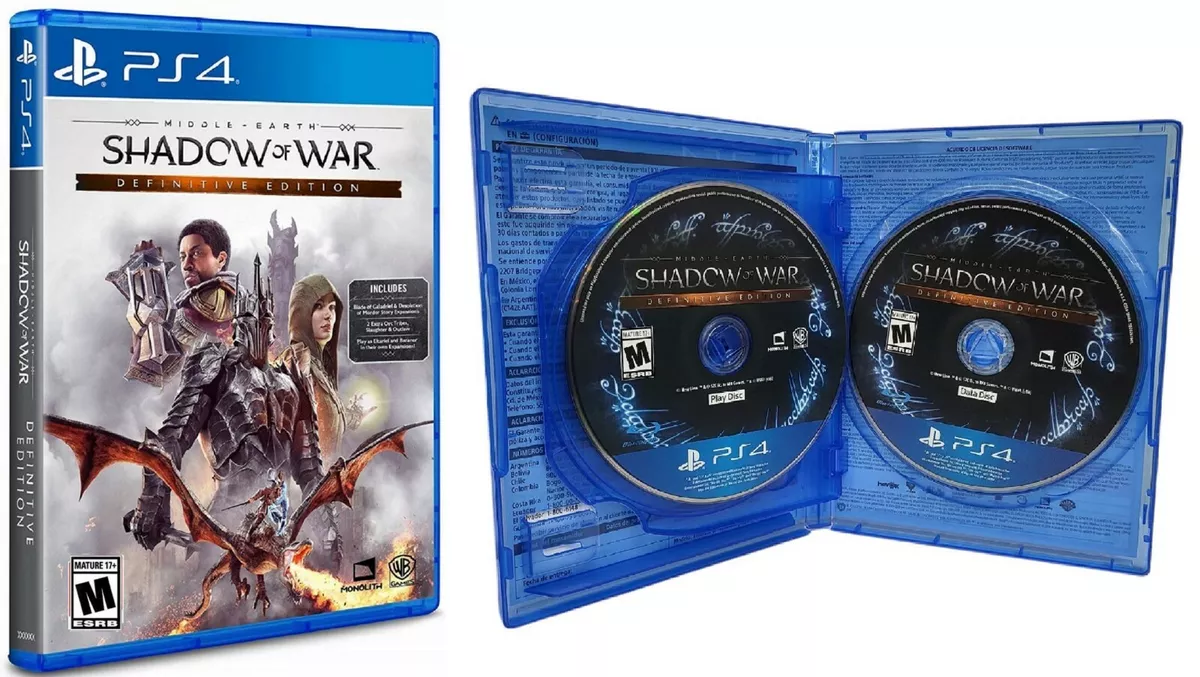 Middle-Earth Shadow of War Definitive Edition [ 2-Disc Version ] (PS4) NEW