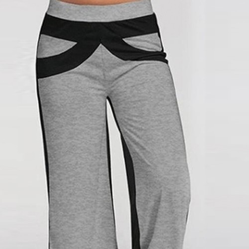 Damen Yoga Fitnessstudio elastische Taille lange Hose Freizeit Sport breites Bein Hareem Hose - Bild 11 von 14