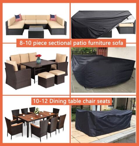 Patio Furniture Cover Waterproof Outdoor Sectional Sofa Set Covers Heavy Duty - Picture 4 of 7