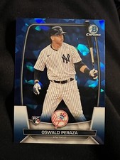 2023 Bowman Chrome Sapphire OSWALD PERAZA New York Yankees Rookie Card Rc