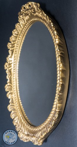 OVAL GOLD GILT PLASTER WALL MIRROR BAROQUE ROCOCO VERONESE ANTIQUE STYLE - Picture 3 of 12