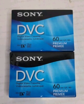 Lot of 2 Sony DVC 60 Min DV Tapes, Factory Sealed Camcorder 