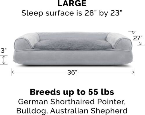 FurHaven Plush & Suede Bolster Dog Bed with Removable Cover-Super Discounts - Picture 5 of 7