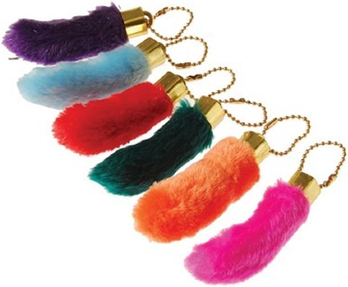 Assorted Color Faux Fake Lucky Rabbit'S Foot Key Chains Key Rings - Picture 9 of 12