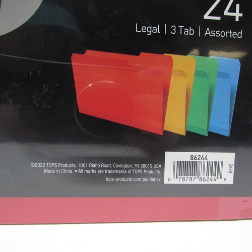 Pendaflex Reinforced 3 Tab File Folders 24 Assorted Legal Tear Resistant NEW - Picture 5 of 6