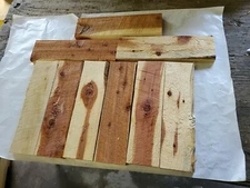 9 pcs. Aromatic Eastern Red Cedar Rough Cut 7/8" - 1" x 3 1/2" Boards 13-1/2" L 