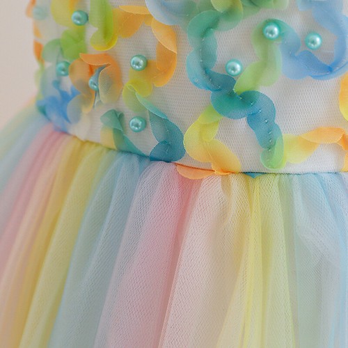 Baby Girls Princess Tutu Dress Toddler Birthday Party Wedding Short Sleeve Dress - Picture 50 of 57