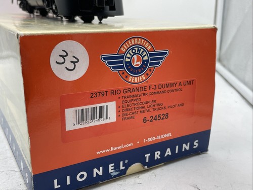 LIONEL TRAINS PWC 24528- 2379 RIO GRANDE F-3 NON - POWERED 'A' UNIT DIESEL - H1 - Picture 14 of 14