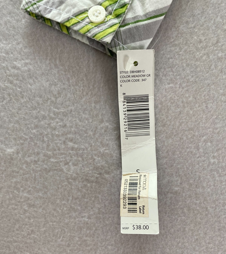 Dkny Button Down Shirt Boys Small Green White Plaid Long Sleeve Pockets NWT - Picture 11 of 14