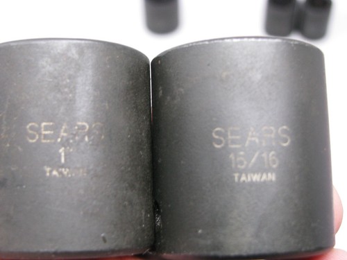 Sears Craftsman Air Drive 9 Piece Impact Socket Set 1/2" Drive 7/16 to 1-1/16 - Picture 6 of 7