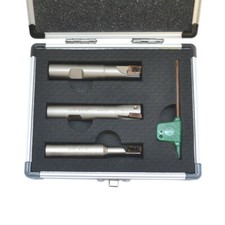 3 Pc 1/2'' Shank 90 Degree Square Shoulder Indexable End Mill APKT1003 Inserts