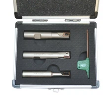 3 Pc 1/2'' Shank 90 Degree Square Shoulder Indexable End Mill APKT1003 Inserts