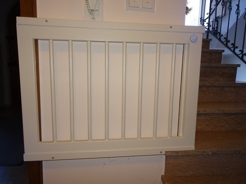 2 St. Treppenschutzgitter Absperrgitter Baby Massivholz Schreinerarbeit weiß - Bild 2 von 8