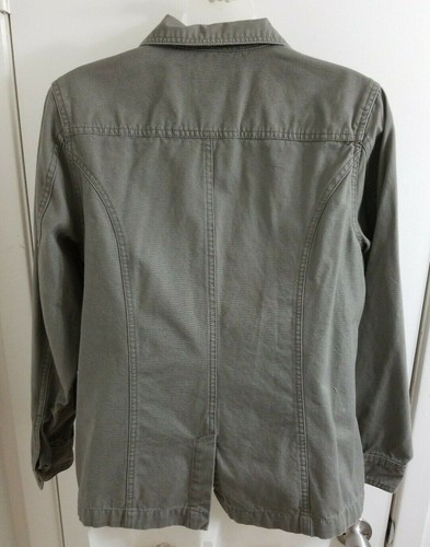 Chaqueta ligera para mujer Sonoma verde oliva 100 % algodón 2 bolsillos talla pequeña - Imagen 3 de 5