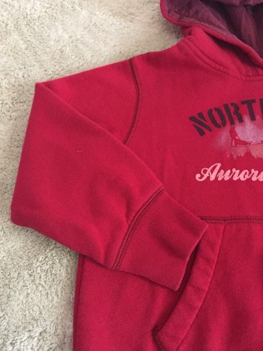 Lands End Boys Red North Pole Aurora Borealis Long Sleeve Hoodie 5-6 - Picture 3 of 7