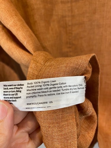 Eileen Fisher Washed Organic Linen Jacket Cinnamon Orange Brown Size Small - Bild 6 von 6